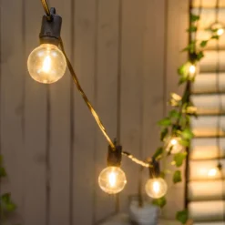Prolunga Catena Party light 4 m, 10 lampadine trasparenti Ø 40 mm, led bianco caldo