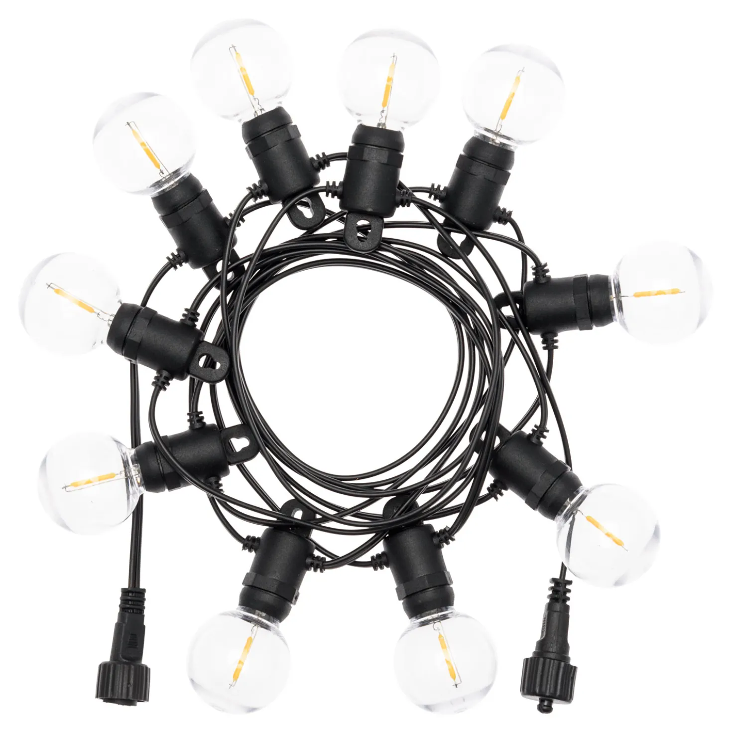 Prolunga Catena Party light 4 m, 10 lampadine trasparenti Ø 40 mm, led bianco caldo