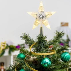 Puntale per albero, h. 21 cm, led bianco caldo