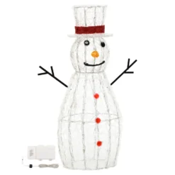 Pupazzo di Neve a batteria, h. 90 cm, led bianco freddo