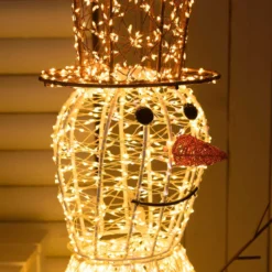 Pupazzo di Neve 3D, h 100 cm, microled alta densità bianco caldo e freddo, uso interno