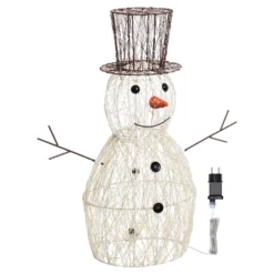 Pupazzo di Neve 3D, h 70 cm, microled alta densità bianco caldo e freddo, uso interno