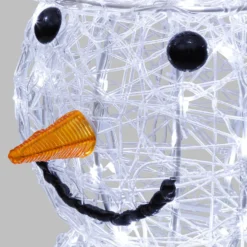 Pupazzo di Neve 3D in acrilico trasparente, h 105 cm, 220 Dual LED bianco caldo e freddo