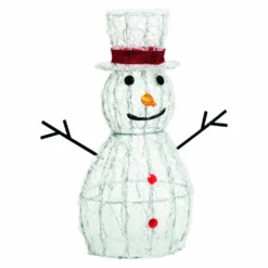 Pupazzo di Neve 3D in acrilico trasparente, h 70 cm, 160 Dual LED bianco caldo e freddo