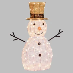 Pupazzo di Neve 3D Light Cream & Brown, h 70 cm, 160 Dual LED bianco extra caldo e bianco freddo