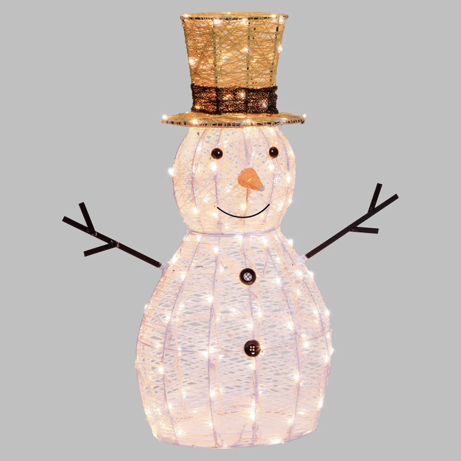 Pupazzo di Neve 3D Light Cream & Brown, h 70 cm, 160 Dual LED bianco extra caldo e bianco freddo