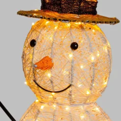 Pupazzo di Neve 3D Light Cream & Brown, h 70 cm, 160 Dual LED bianco extra caldo e bianco freddo