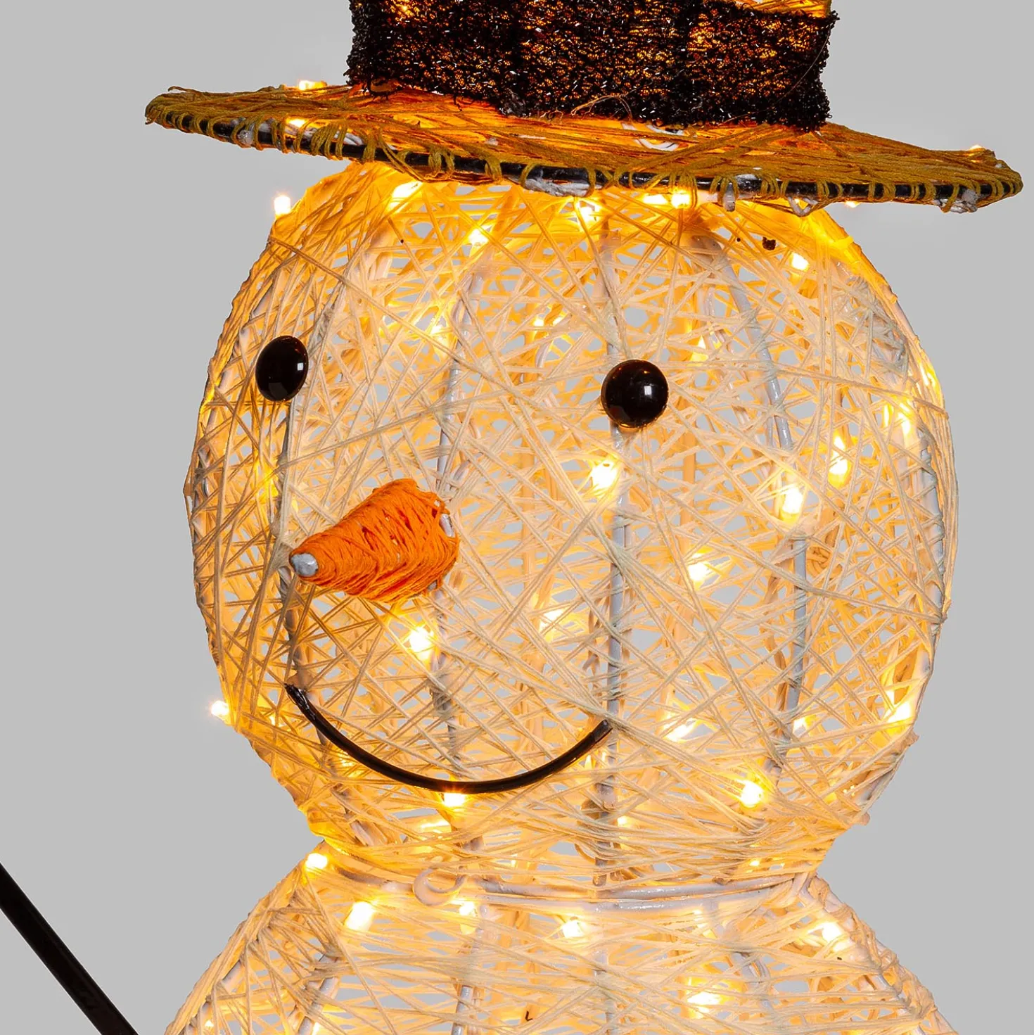 Pupazzo di Neve 3D Light Cream & Brown, h 70 cm, 160 Dual LED bianco extra caldo e bianco freddo