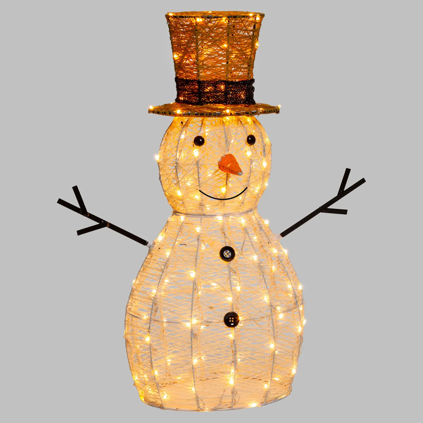Pupazzo di Neve 3D Light Cream & Brown, h 70 cm, 160 Dual LED bianco extra caldo e bianco freddo