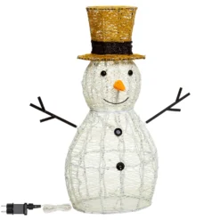 Pupazzo di Neve 3D Light Cream & Brown, h 70 cm, 160 Dual LED bianco extra caldo e bianco freddo