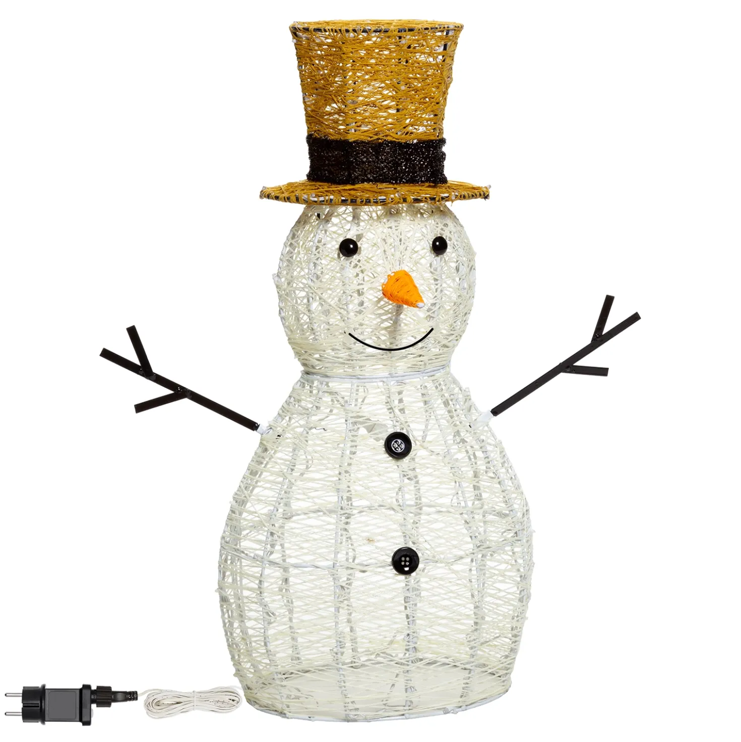 Pupazzo di Neve 3D Light Cream & Brown, h 70 cm, 160 Dual LED bianco extra caldo e bianco freddo