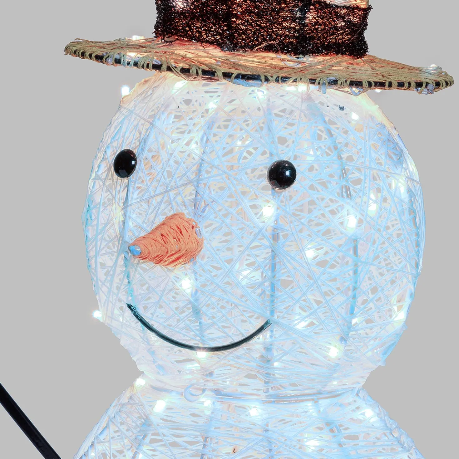 Pupazzo di Neve 3D Light Cream & Brown, h 70 cm, 160 Dual LED bianco extra caldo e bianco freddo