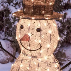 Pupazzo di Neve 3D Light Cream & Brown, h 70 cm, 160 Dual LED bianco extra caldo e bianco freddo