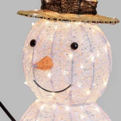 Pupazzo di Neve 3D Light Cream & Brown, h 70 cm, 160 Dual LED bianco extra caldo e bianco freddo