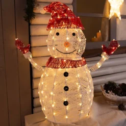 Pupazzo di Neve 3D White & Color, h 100 cm, Dual Color LED bianco caldo e freddo