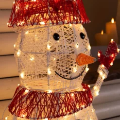Pupazzo di Neve 3D White & Color, h 100 cm, Dual Color LED bianco caldo e freddo