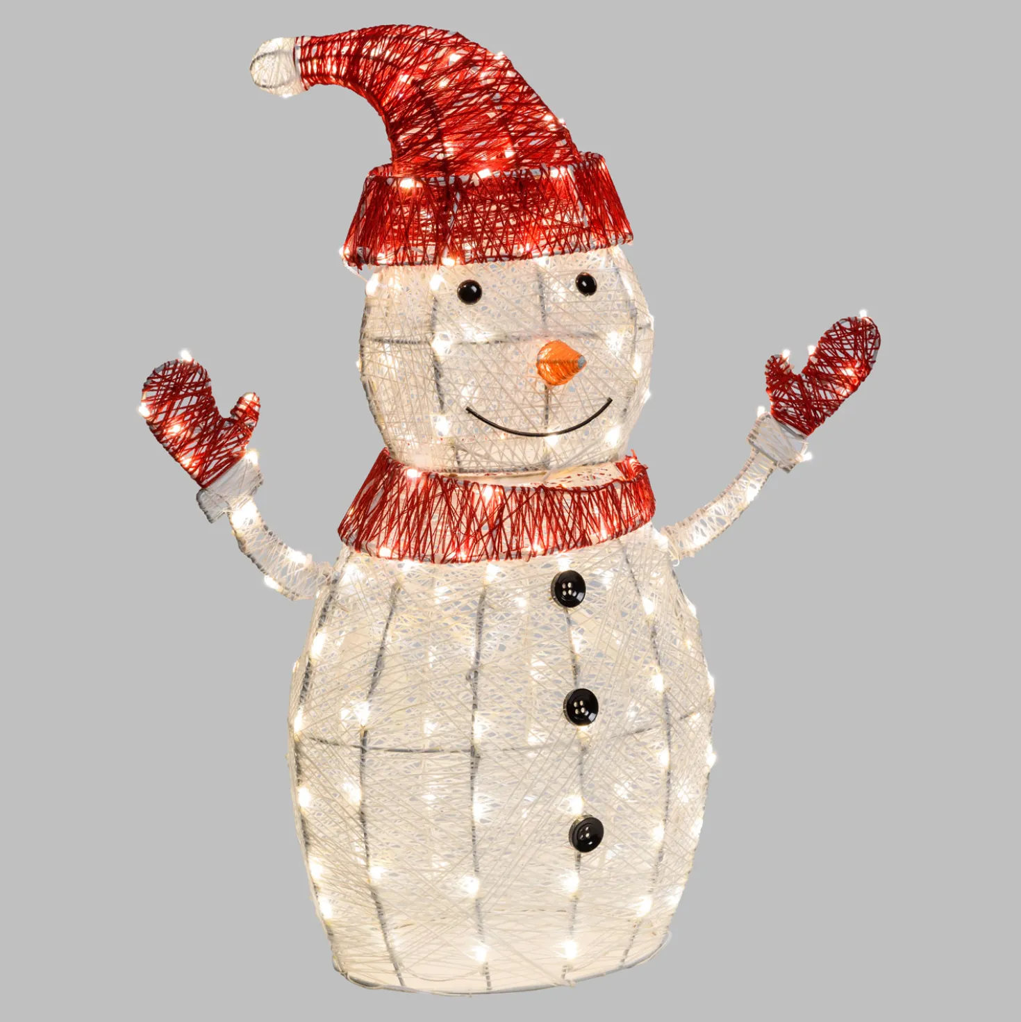 Pupazzo di Neve 3D White & Color, h 100 cm, Dual Color LED bianco caldo e freddo
