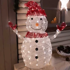 Pupazzo di Neve 3D White & Color, h 100 cm, Dual Color LED bianco caldo e freddo