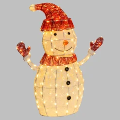 Pupazzo di Neve 3D White & Color, h 100 cm, Dual Color LED bianco caldo e freddo
