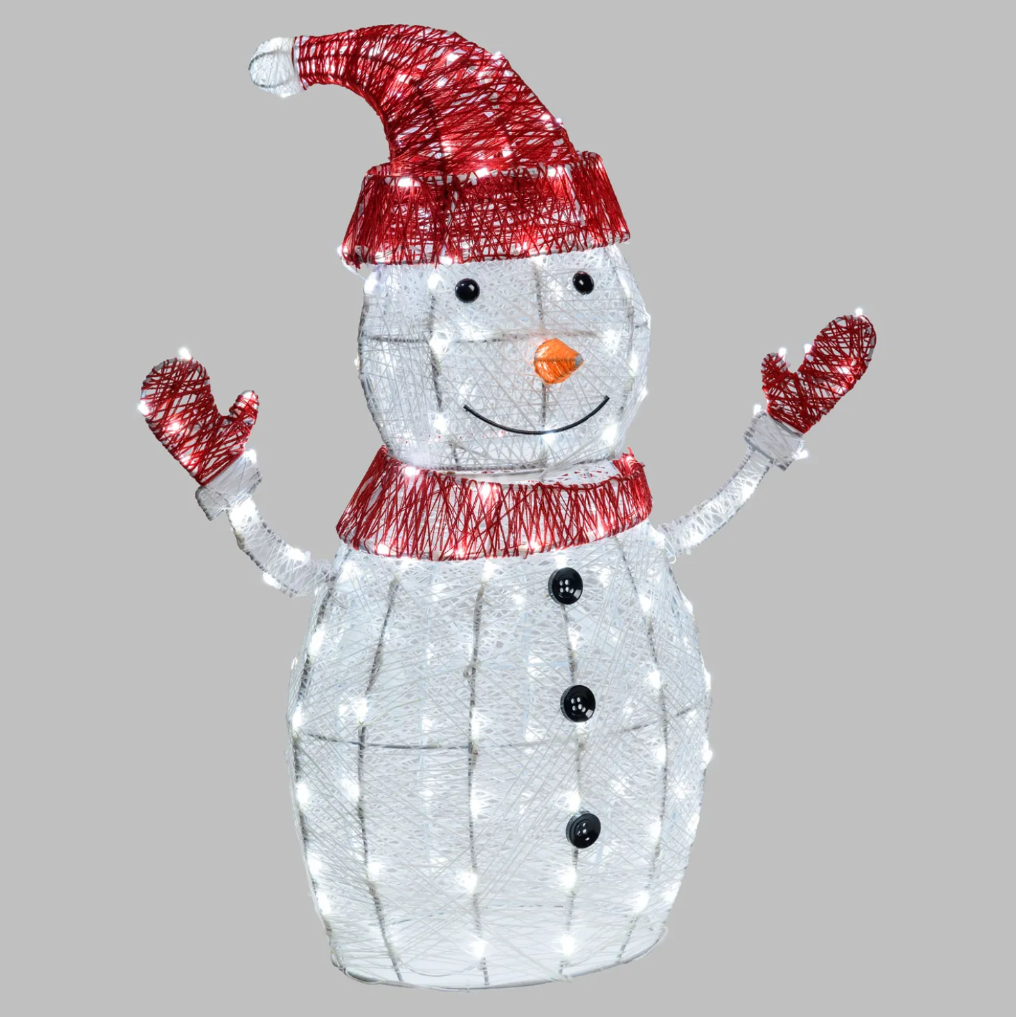 Pupazzo di Neve 3D White & Color, h 100 cm, Dual Color LED bianco caldo e freddo