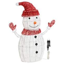 Pupazzo di Neve 3D White & Color, h 100 cm, Dual Color LED bianco caldo e freddo