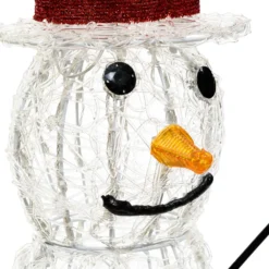 Pupazzo di neve in acrilico, h. 120 cm, led bianco freddo