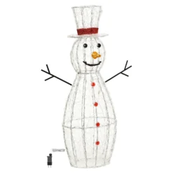 Pupazzo di neve in acrilico, h. 120 cm, led bianco freddo