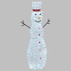 Pupazzo di neve in acrilico, h. 150 cm, led bianco freddo