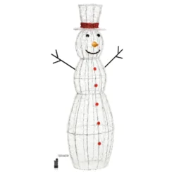 Pupazzo di neve in acrilico, h. 150 cm, led bianco freddo