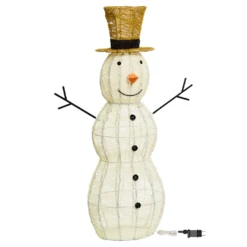 Pupazzo di Neve Light Cream & Brown 120 cm, led bianco extra caldo