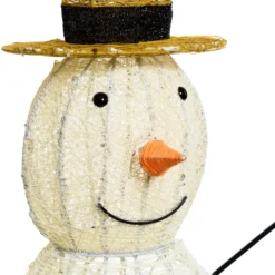 Pupazzo di Neve Light Cream & Brown 120 cm, led bianco extra caldo