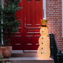 Pupazzo di Neve Light Cream & Brown 120 cm, led bianco extra caldo