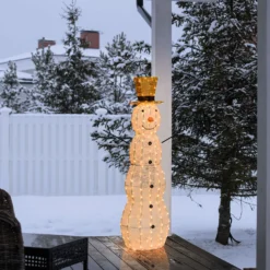 Pupazzo di Neve Light Cream & Brown 150 cm, led bianco extra caldo