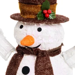 Pupazzo di Neve ripiegabile h 60 cm, led bianco freddo