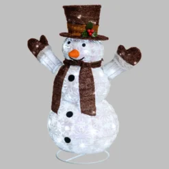 Pupazzo di Neve ripiegabile h 60 cm, led bianco freddo