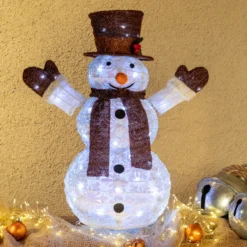 Pupazzo di Neve ripiegabile h 60 cm, led bianco freddo