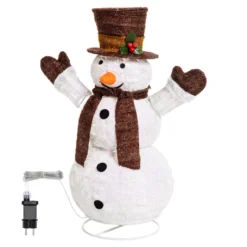 Pupazzo di Neve ripiegabile h 60 cm, led bianco freddo