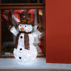 Pupazzo di Neve ripiegabile h 60 cm, led bianco freddo