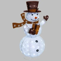 Pupazzo di Neve ripiegabile h 125 cm, led bianco freddo