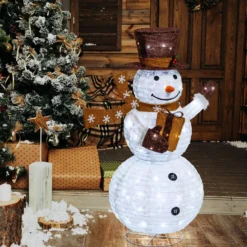 Pupazzo di Neve ripiegabile h 125 cm, led bianco freddo