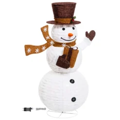 Pupazzo di Neve ripiegabile h 125 cm, led bianco freddo