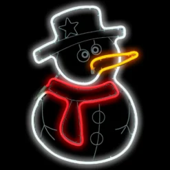 Pupazzo di Neve rosso in tubo effetto neon led