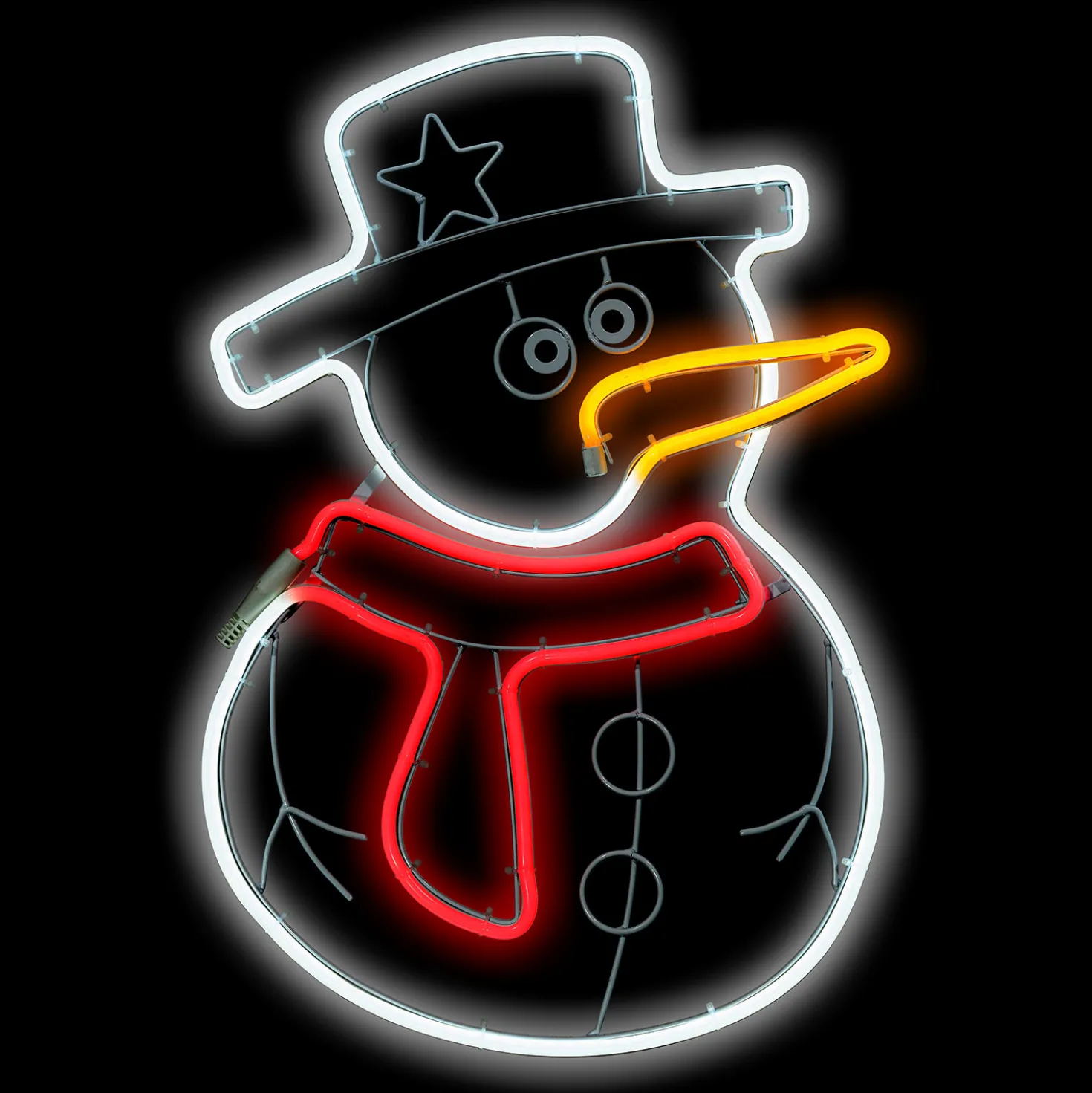 Pupazzo di Neve rosso in tubo effetto neon led