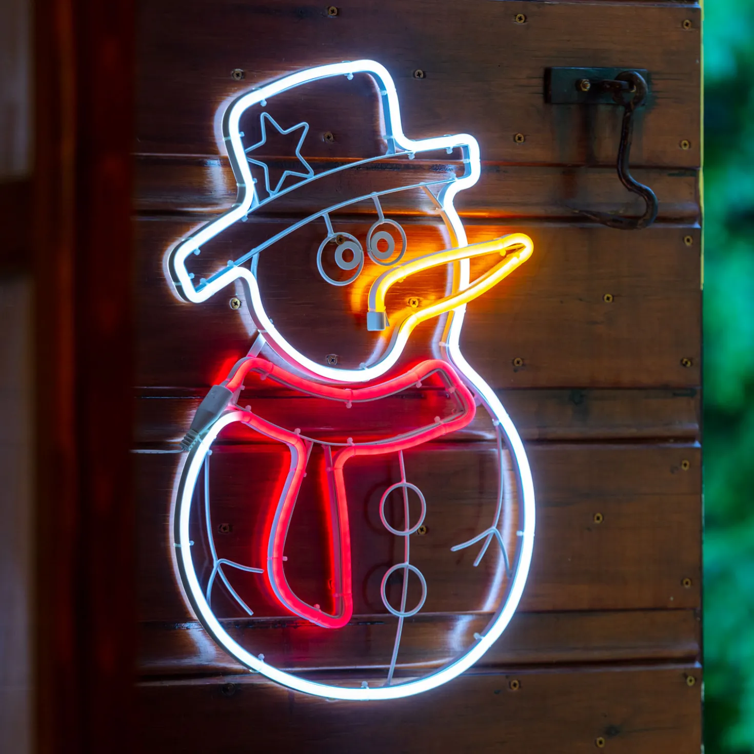 Pupazzo di Neve rosso in tubo effetto neon led