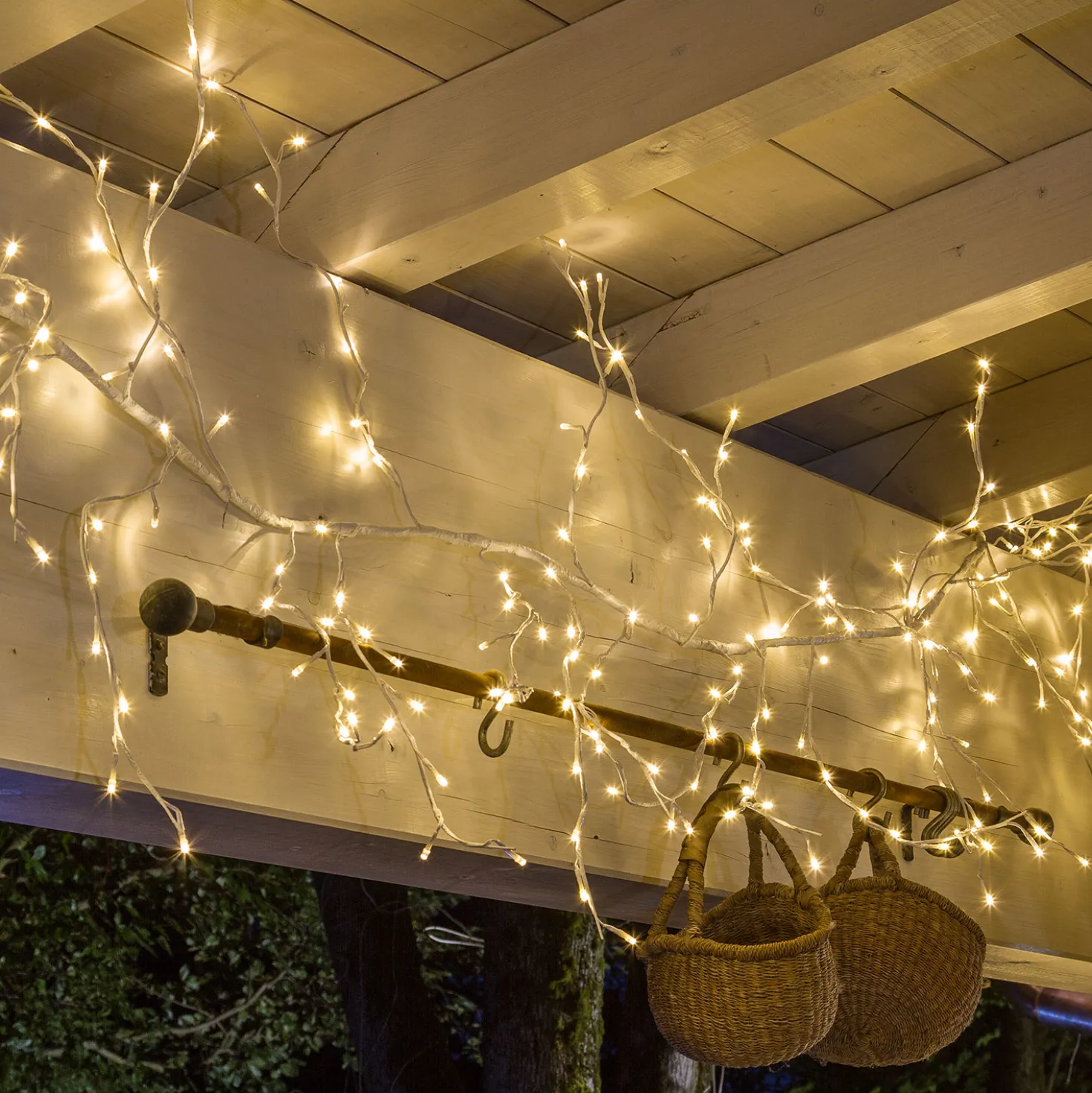 Ramo bianco 3 m, led bianco caldo