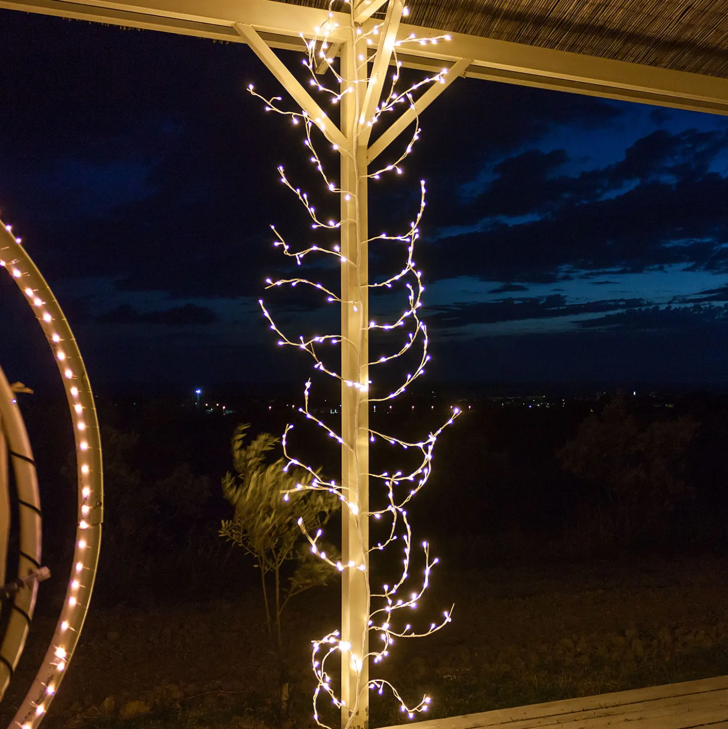 Ramo bianco 3 m, led bianco caldo