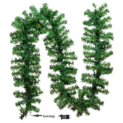 Ramo Moena in finto pino 2,7 m, 400 led integrati bianco caldo, prolungabile