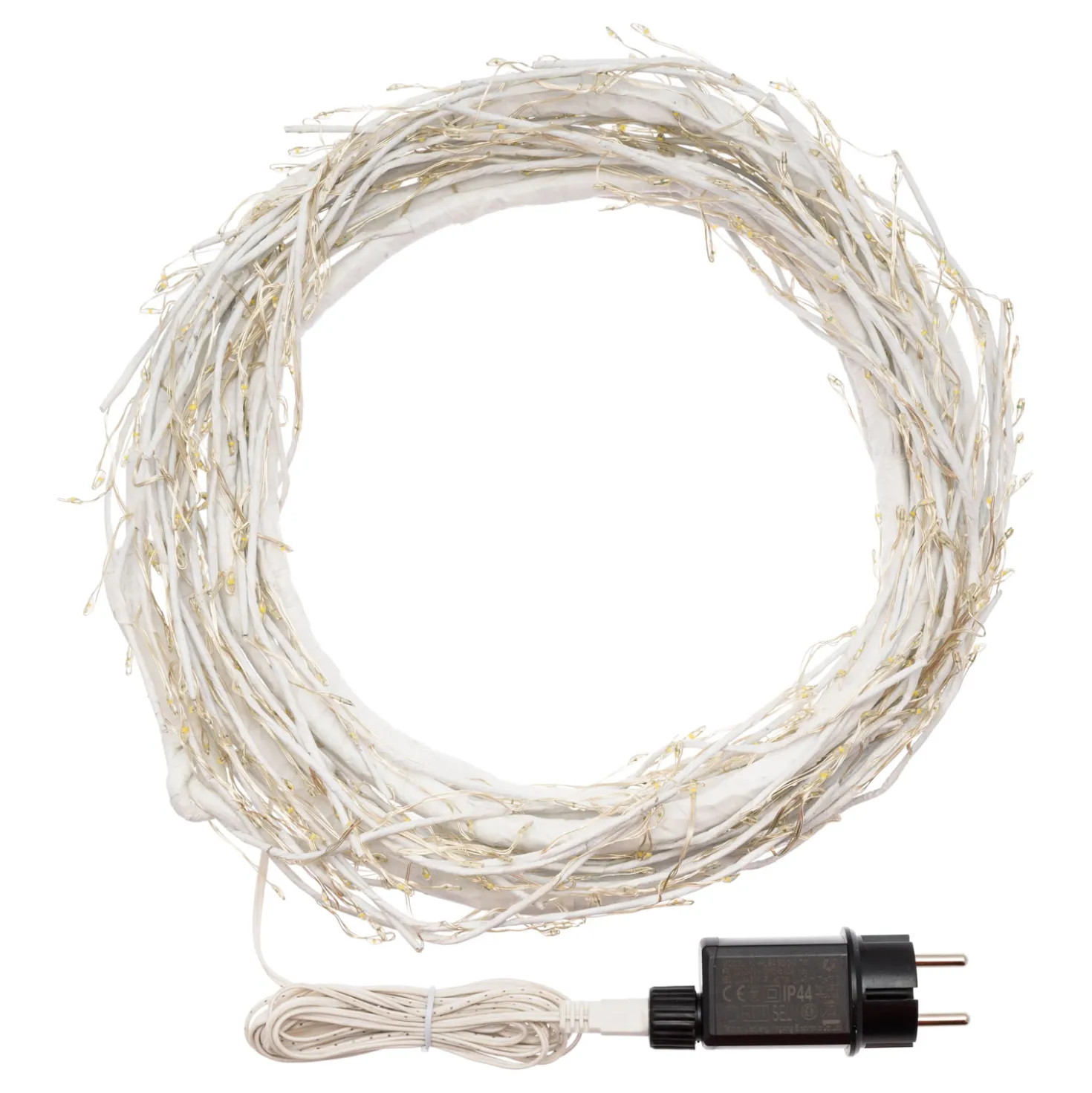Ramo Tiglio bianco 3 m, 504 microled bianco caldo, cavo metal argento, uso interno