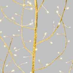 Ramo Tiglio champagne 3 m, 504 microled bianco caldo e freddo, cavo metal argento, uso interno