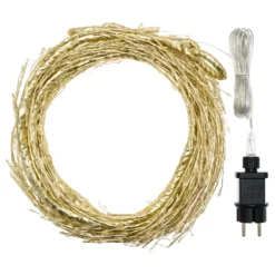 Ramo Tiglio champagne 3 m, 504 microled bianco caldo e freddo, cavo metal argento, uso interno